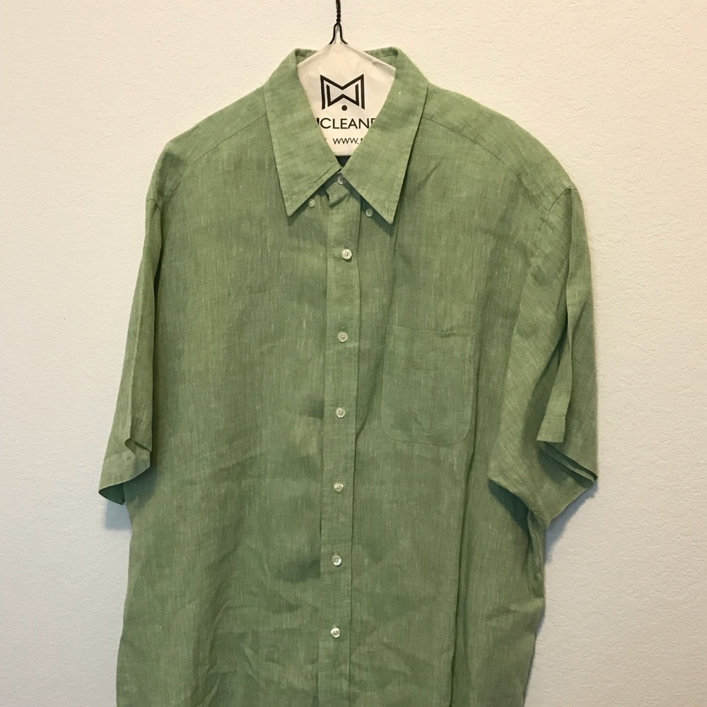 Brooks Brothers “346” Linen Green Shirt
